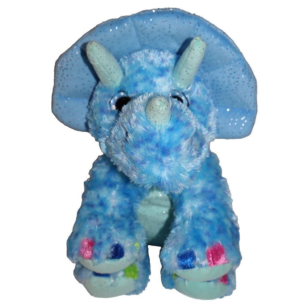 Wild Republic Triceratops Sparkly & Soft Blue Dinosaur Stuffed Animal Plush